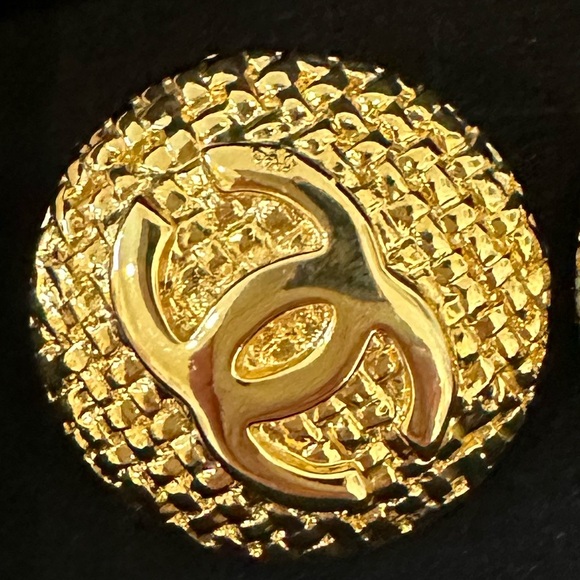 CHANEL COCO MARK CLIP ON BUTTON EARRINGS - Picture 3 of 5